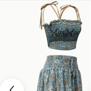 NEW2 Left! !mBohemian Blue Maxi Skirt Set